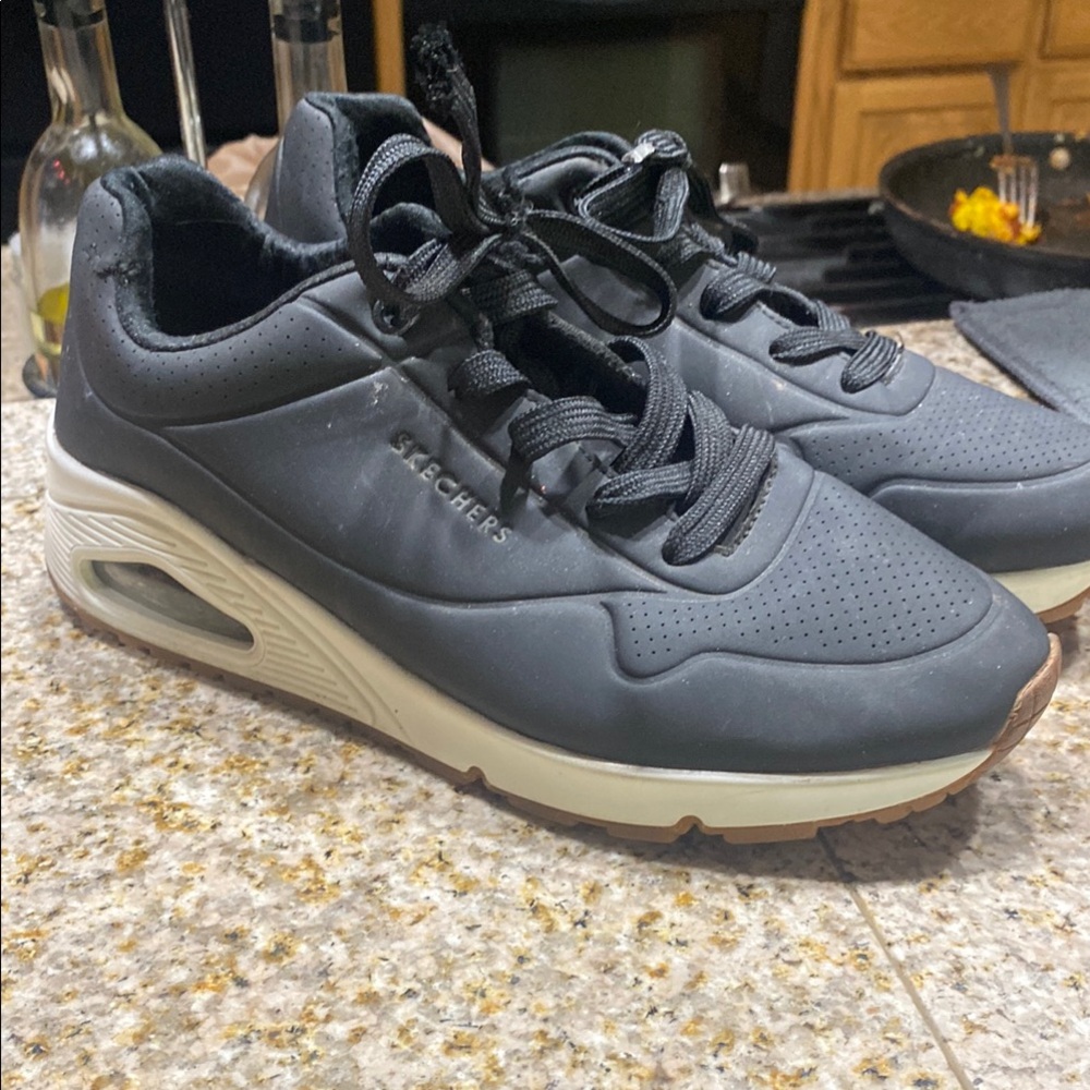 Skechers Woman’s Charcoal and White Sneakers